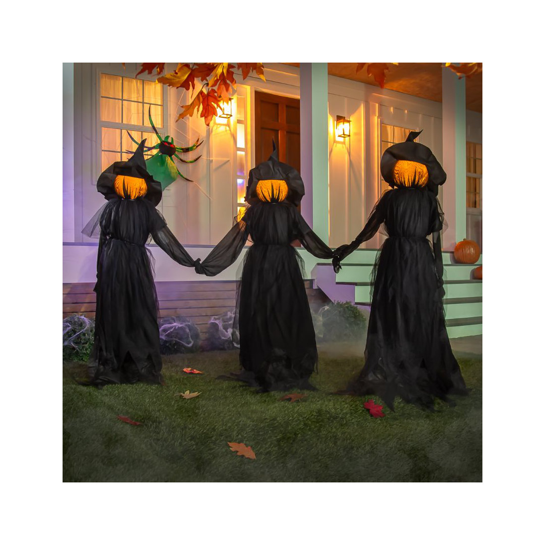 Halloween Lighted Witch Outdoor Stakes